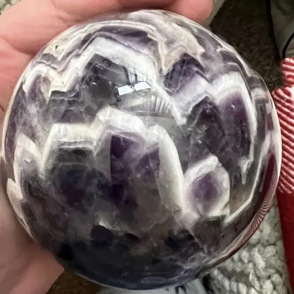 Chevron Dream Amethyst Crystal Sphere 84mm